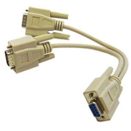 Cable Wholesale CableWholesale 30D1-27308 DB9 Serial Y adapter  DB9 Female to Dual DB9 Male  8 inch 30D1-27308